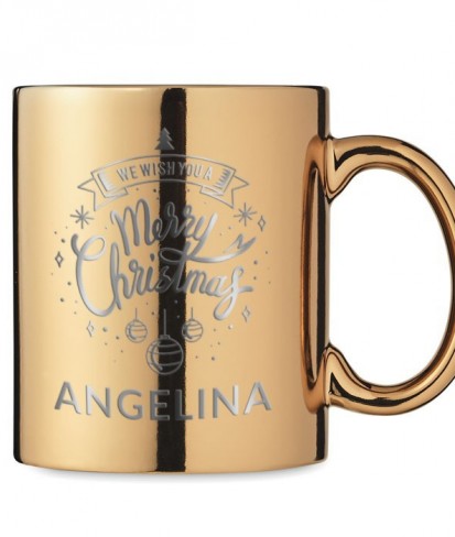 Christmas Metallic Coffee Mug - Golden Mug